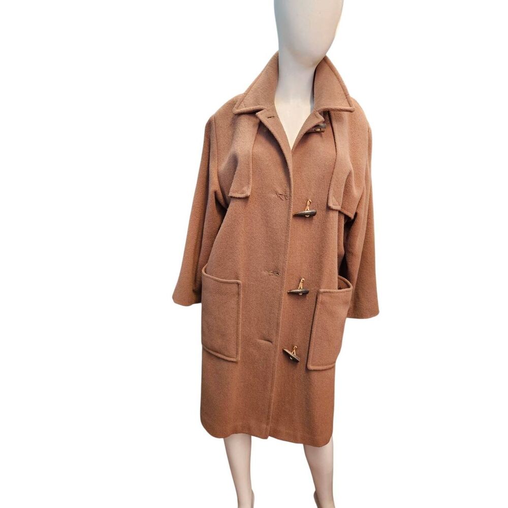 L.L. Bean Tan Wool Toggle Peacoat Womens Large